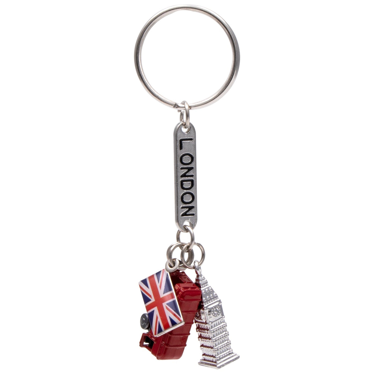 London Charms Keyring - Bus, Big Ben and Union Jack