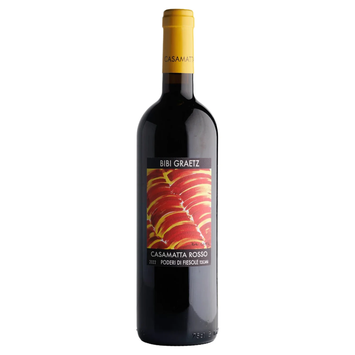 Bibi Graetz Casamatta Rosso 2023 wine bottle with gold foil neck label and front label