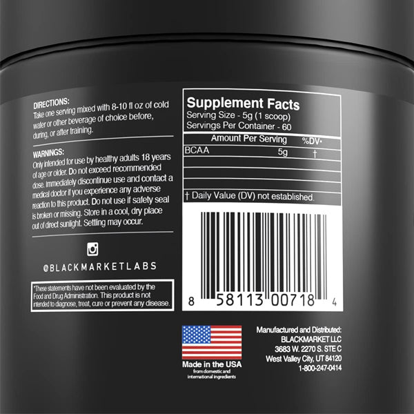Blackmarket Labs BCAA Raw 60 Servings