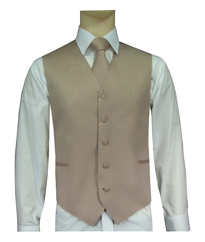 BQ Mocha Men's Satin Solid Vest-10VV