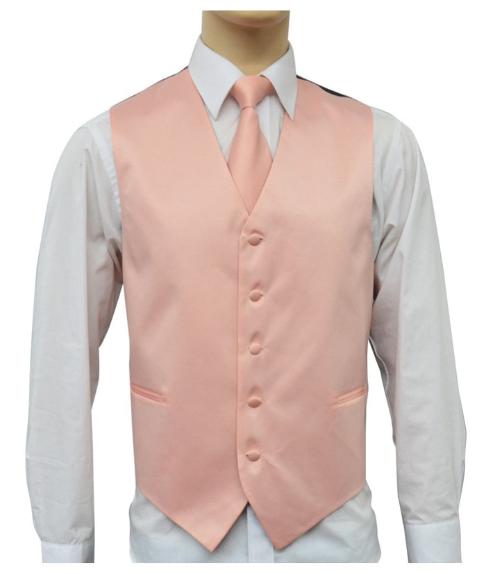 BQ Peach Men's Satin Solid Vest-10QQ
