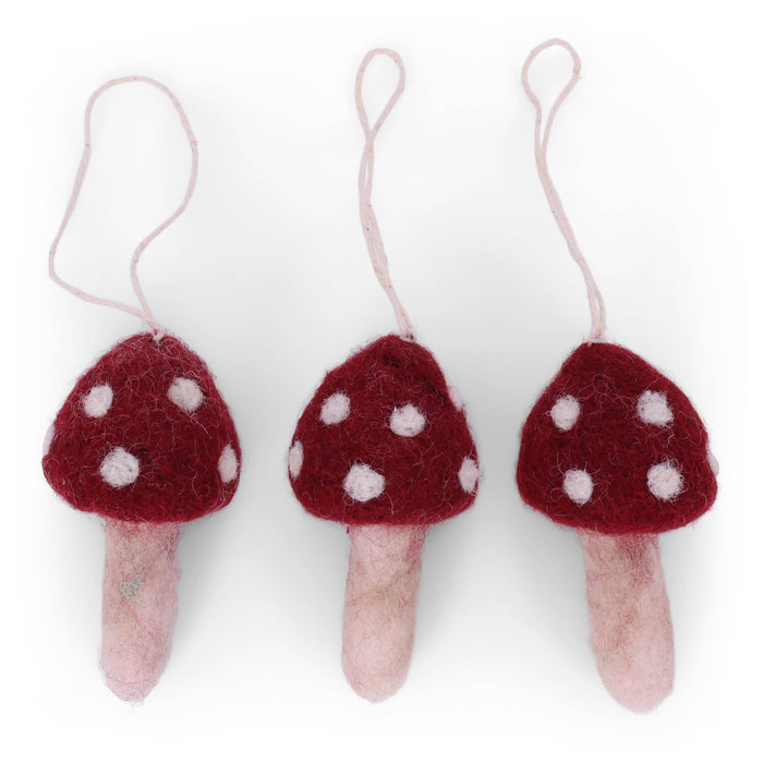 Felt Red Mushroom Ornament- Sold Individually