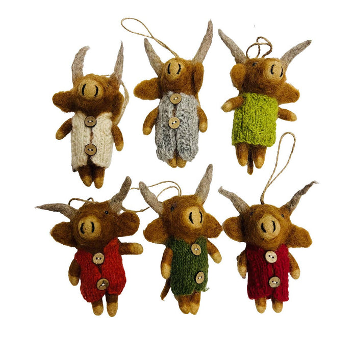 Highland Cow Ornament- Assorted Styles- Sold Individually