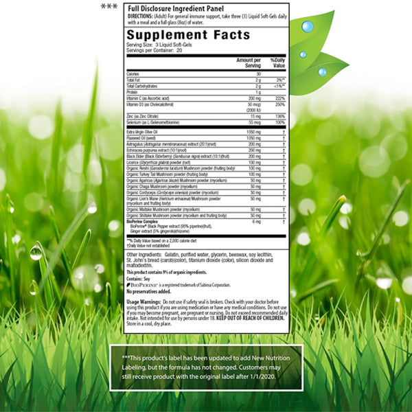 Irwin Naturals Pure Defense Mushroom-8 Immune Support Softgels