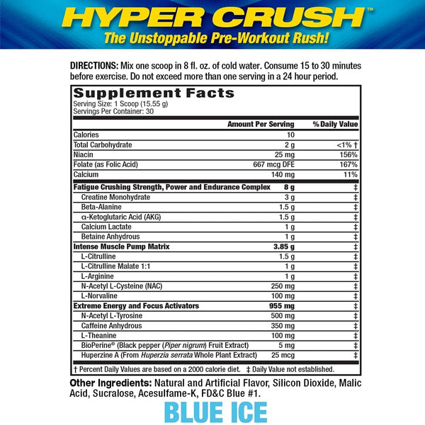 MHP Hyper Crush Pre-Workout 30 Servings