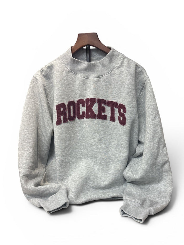 Mockneck Grey ROCKETS Maroon