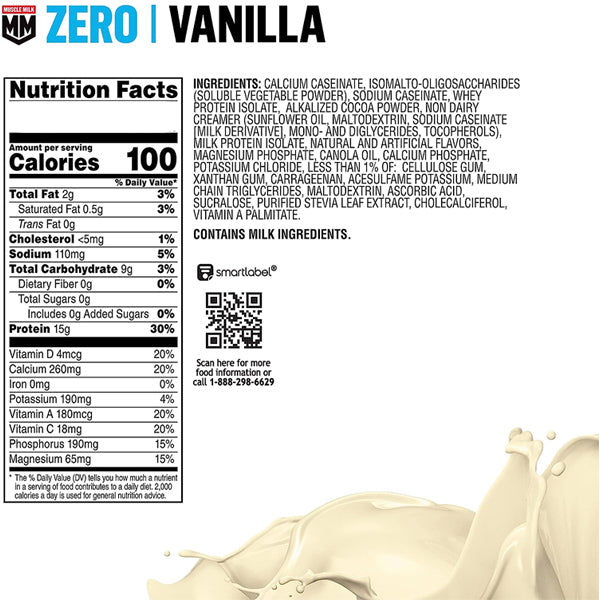 Muscle Milk Zero Protein Powder 1.65lbs