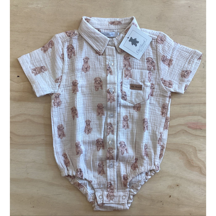 Old Bunch | Body Camisa Gasa Perritos M/C