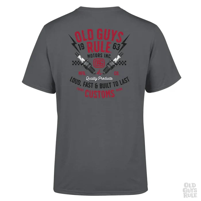 Old Guys Rule - ‘Old Guys Garage’ T-shirt - Charcoal