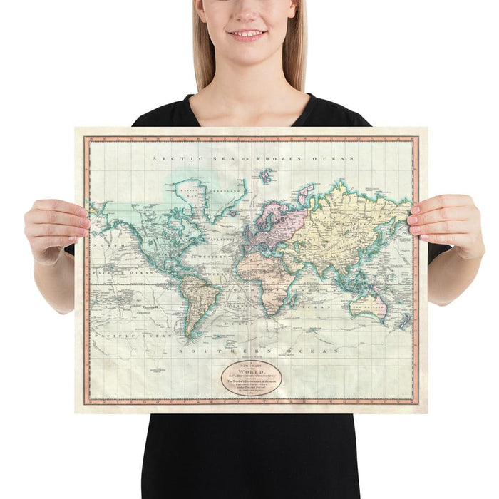 Old World Map from 1801 by John Cary - Vintage Atlas Chart