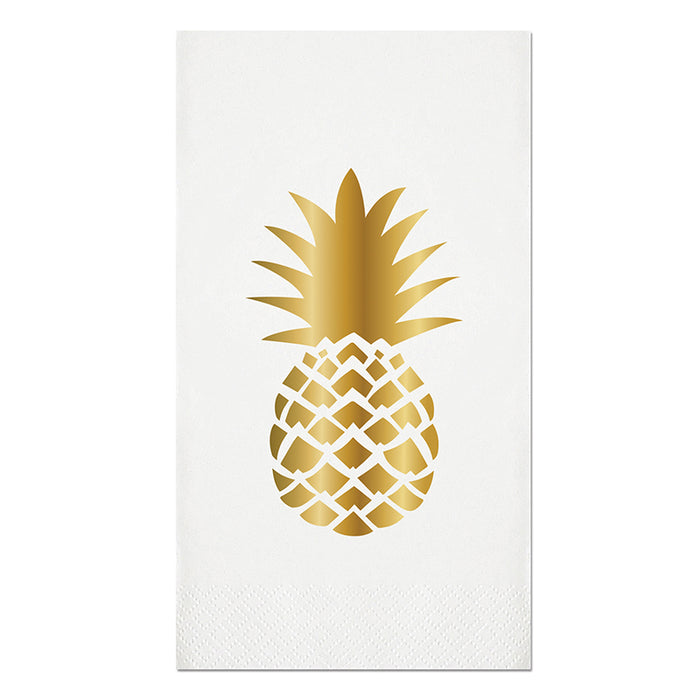 Pineapple Gold Foil Guest Towels