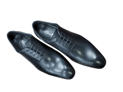 Salo Mens Black Oxford Lace-up Leather Dress Shoes - The Suit Depot