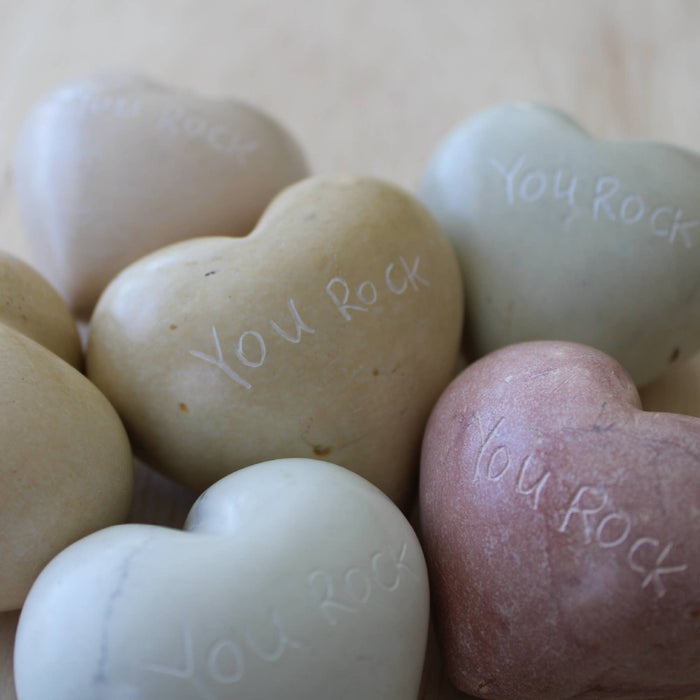 “You Rock” Soapstone Heart- Sold Individually