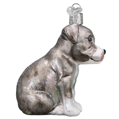 Puppy Pitbull Christmas Ornament