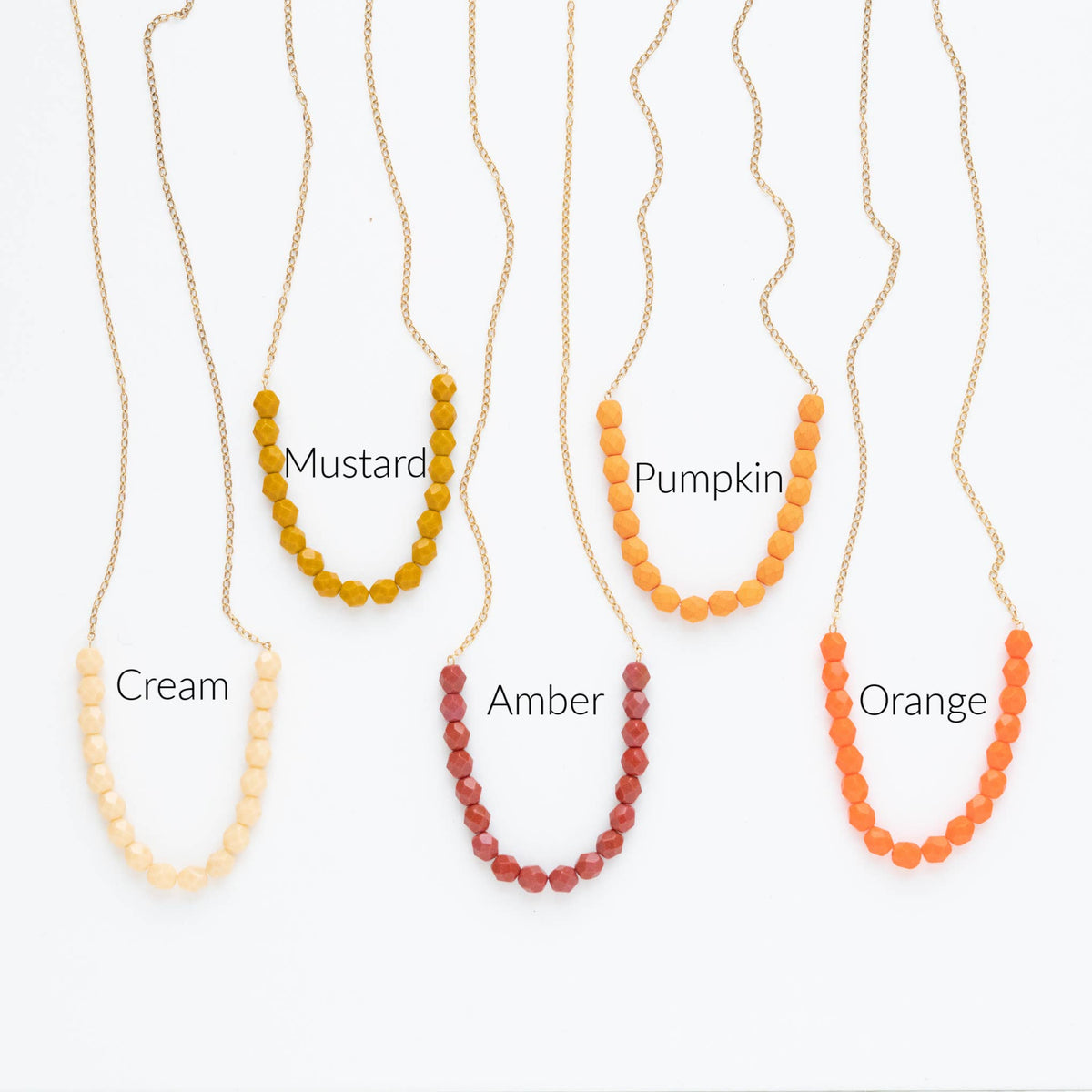 Colorful Glass Bead Necklace,  Layering necklace