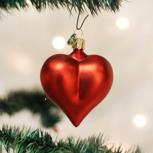 Large Matte Red Heart Ornament