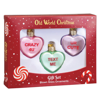 Conversation Hearts Set Ornament