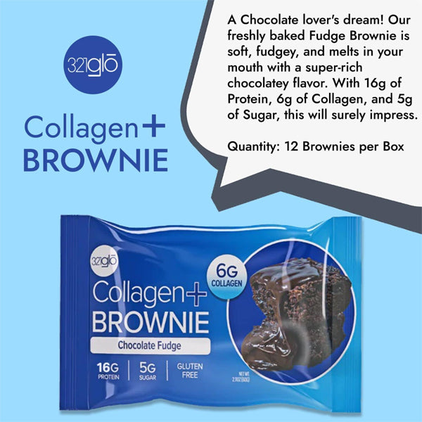 321glo Collagen+ Protein Brownies 12pk