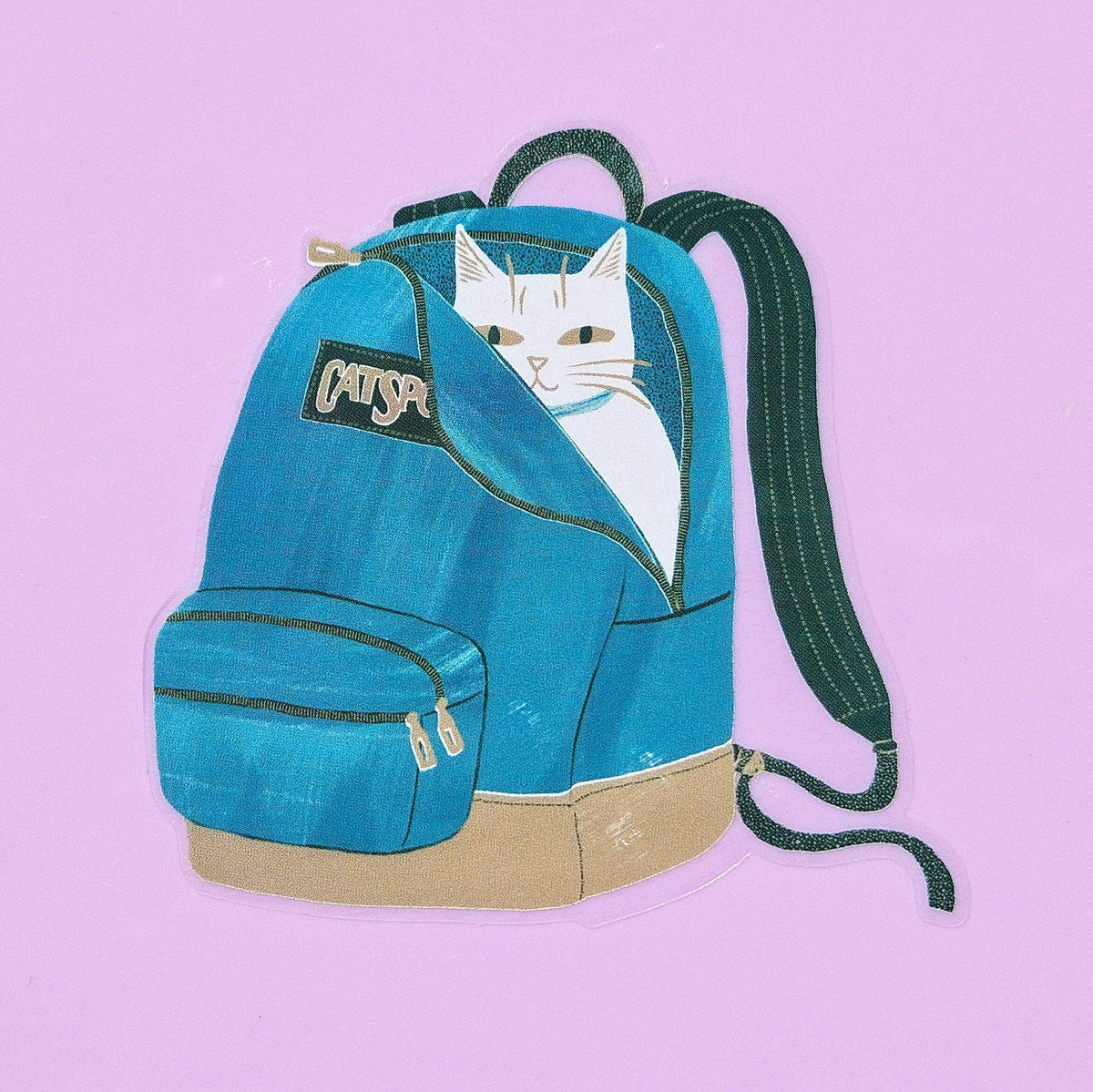 CatSport Backpack Cat - Clear Sticker