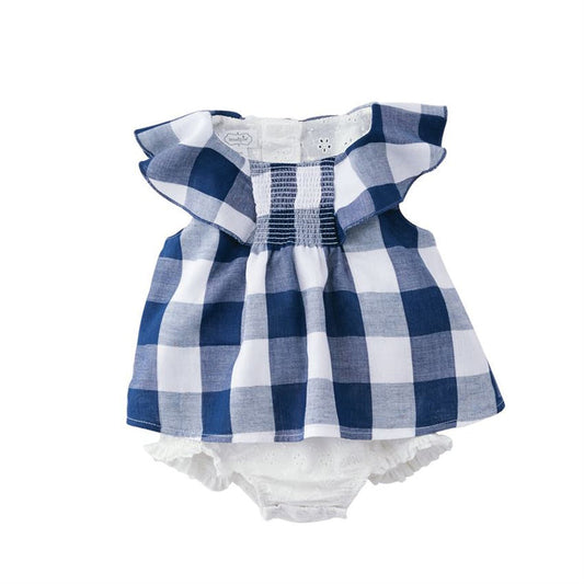 6-9M Gingham Overlay Crawler