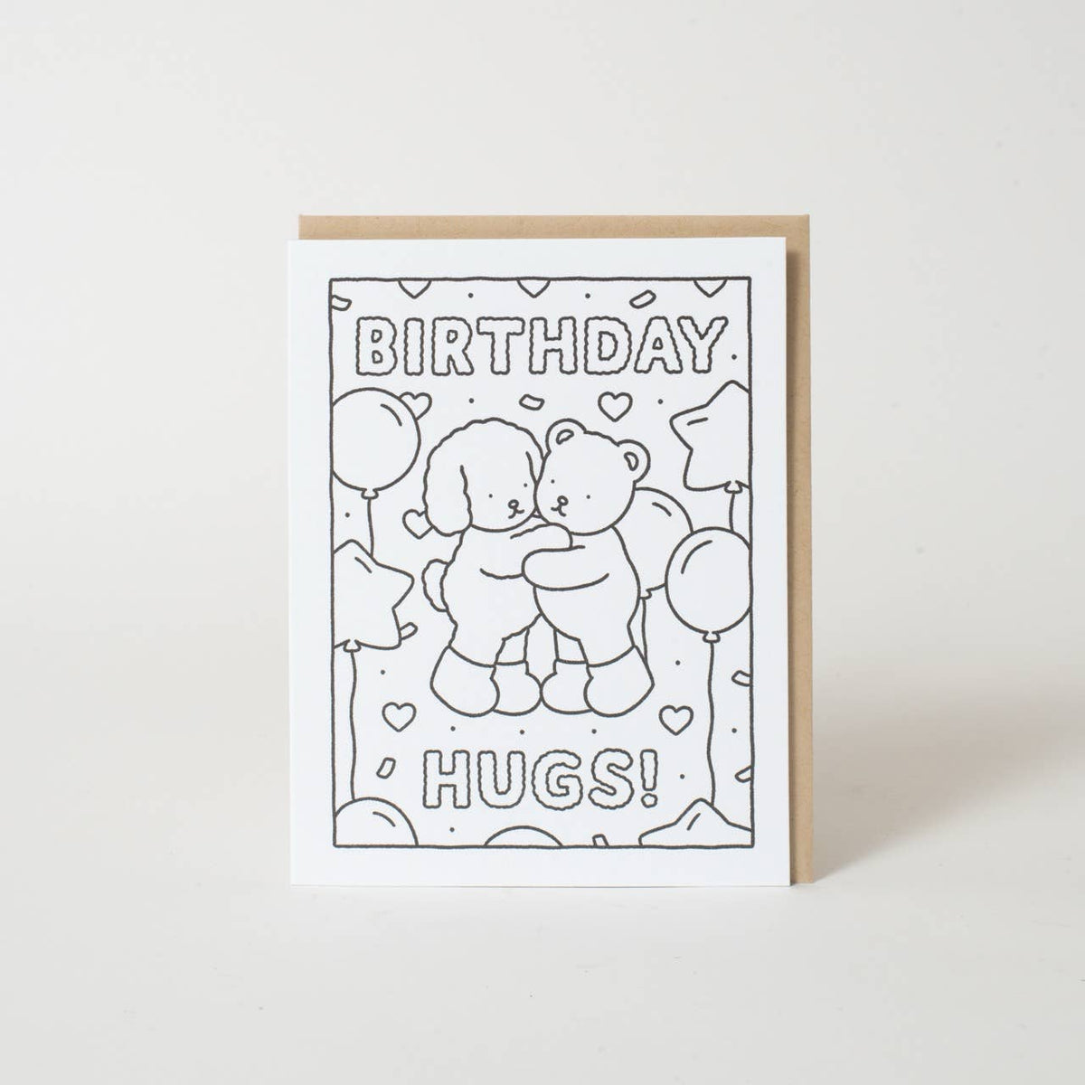 Birthday Hugs DIY Coloring Card by Bobbie Goods