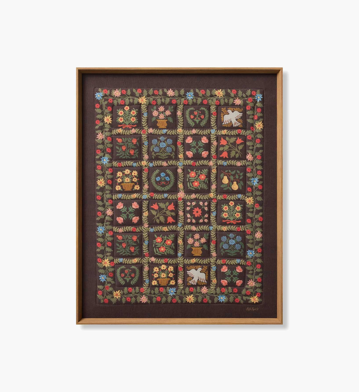 Framed Wall Art - Helena Quilt Brown