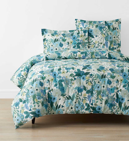 Percale Duvet Cover - Garden Party Blue