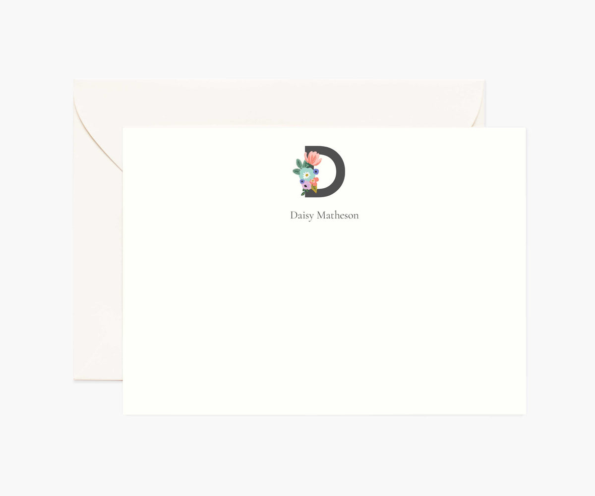 Monogram Personalized Stationery - D