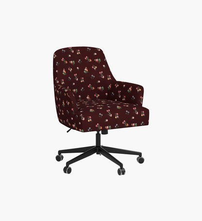 Cambridge Desk Chair - Ditsy Dahlia Burgundy