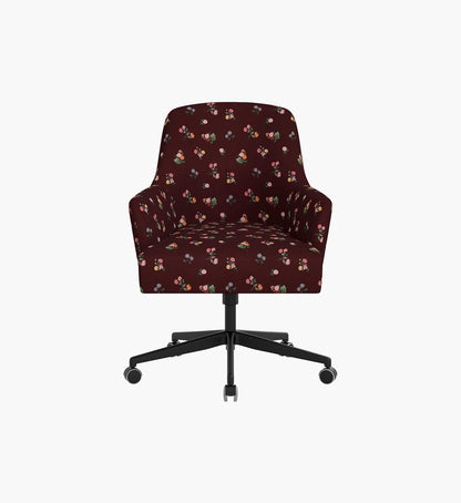 Cambridge Desk Chair - Ditsy Dahlia Burgundy