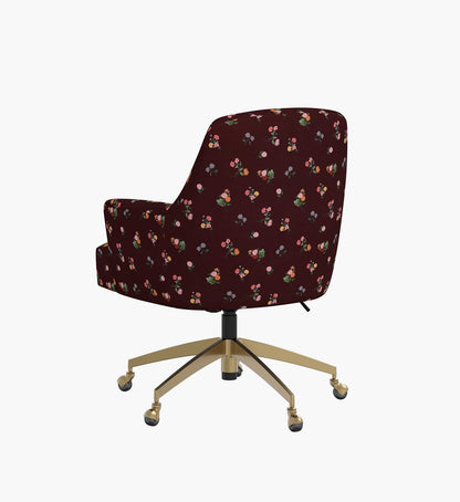 Cambridge Desk Chair - Ditsy Dahlia Burgundy