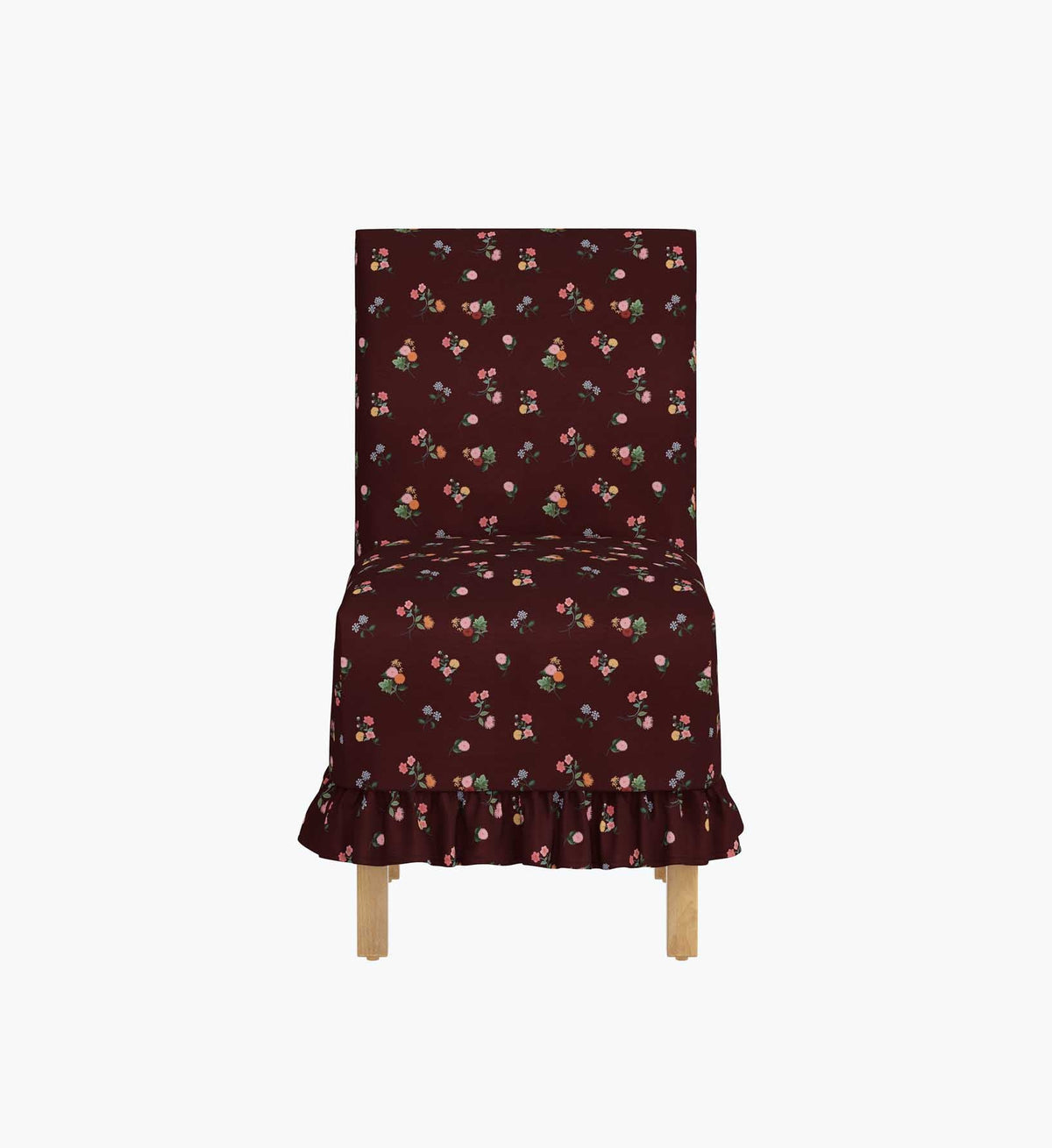 Louise Slipcover Dining Chair - Ditsy Dahlia Burgundy