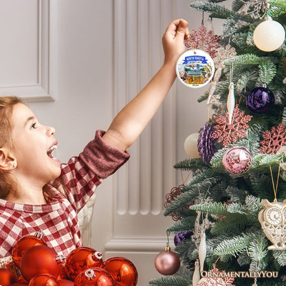 Artistic North Dakota State Themes and Landmarks Christmas Ornament