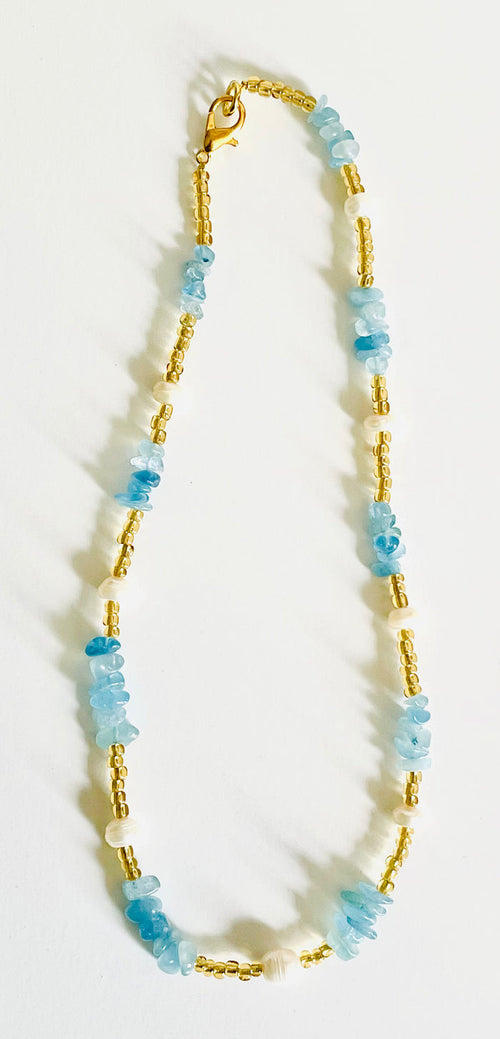 S.P.E.K.tactular Design$ - Aquamarine Layer Necklace