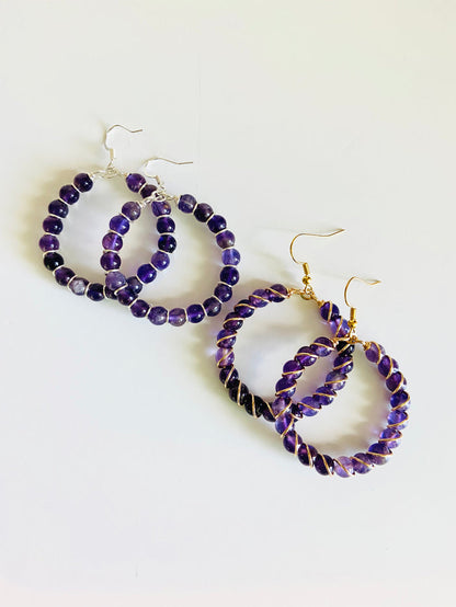 Love Is A Seed - Amethyst Hoop