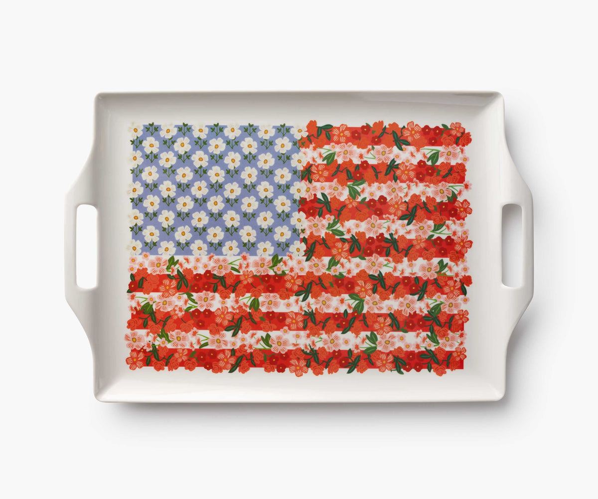 Melamine Serving Platter with Handles - Americana