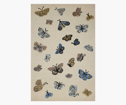 Highgrove Butterfly House Wool Hooked Rug - Cream