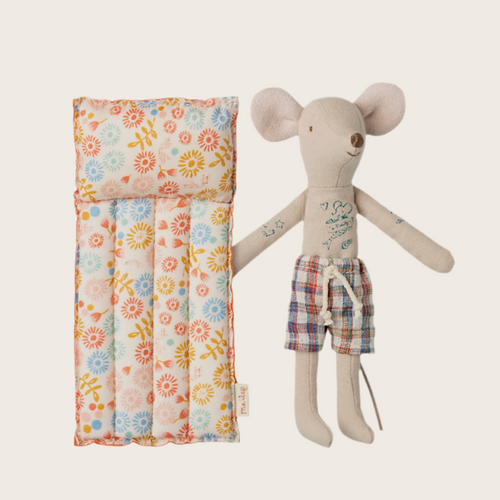 Beach mouse with air mattress for Dad - Flower
