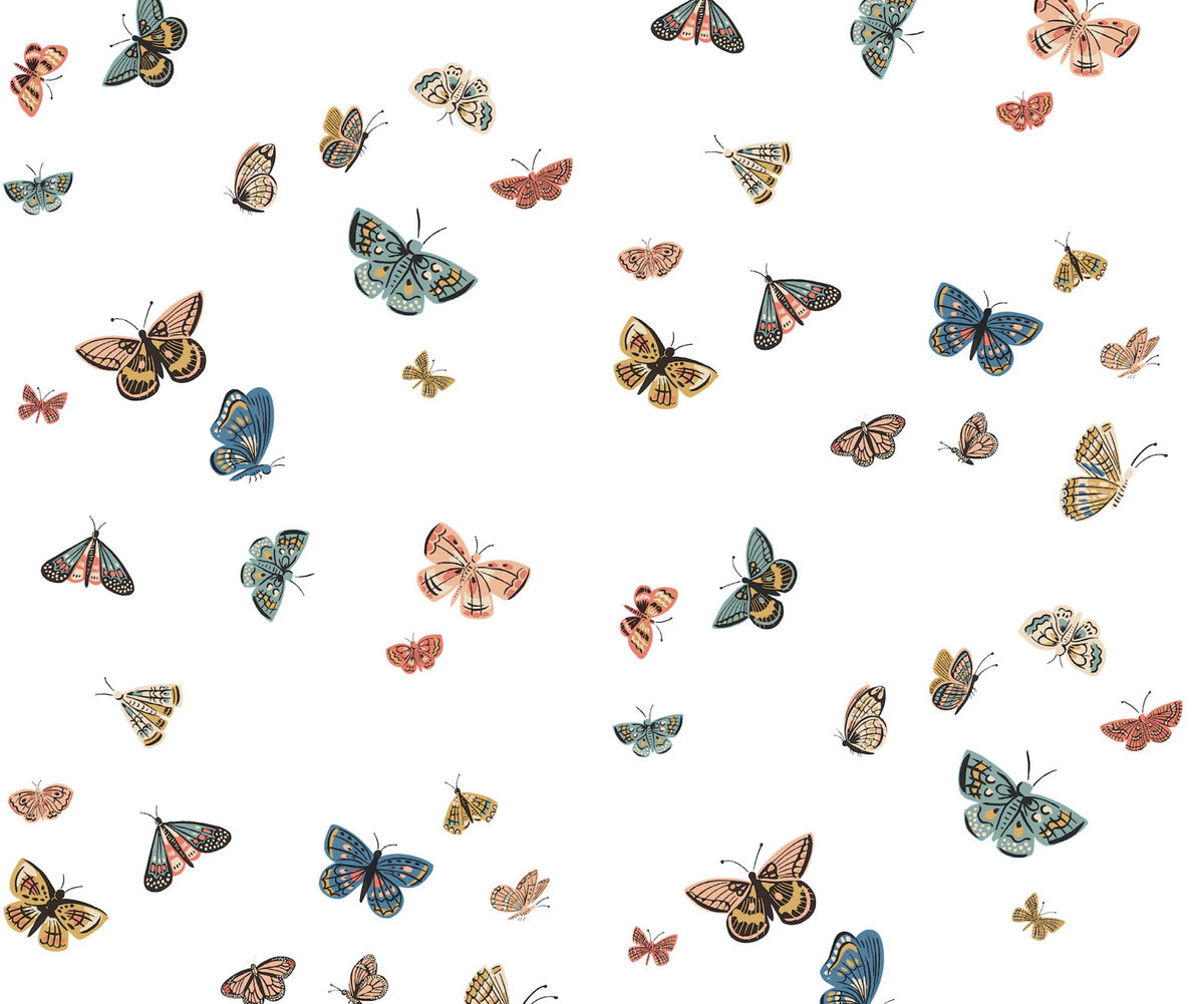 Butterfly House Peel & Stick Wallpaper - White