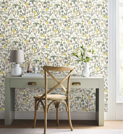 Herb Garden Peel & Stick Wallpaper Sample - Cream