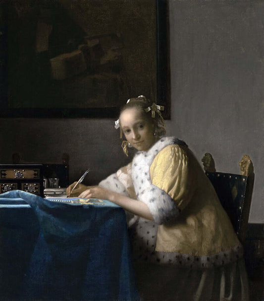 A Lady Writing by Johannes Vermeer - Art Print - Zapista