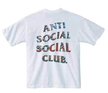 Anti Social Social Club Tonkatsu: Boro Wave Tee - White