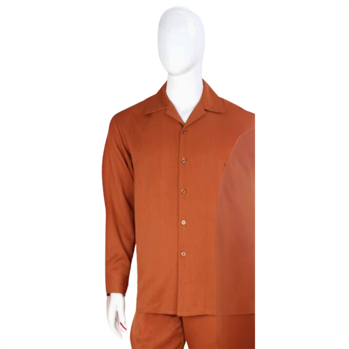 Apollo King Royal Diamond Mens Cognac Brown 2 Piece Long Sleeve Walking Suit