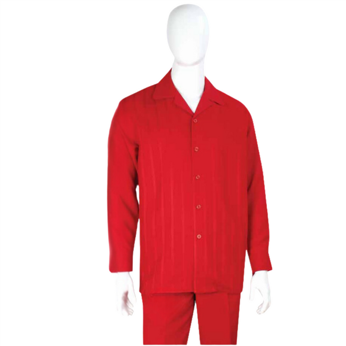 Apollo King Royal Diamond Mens Red 2 Piece Long Sleeve Walking Suit
