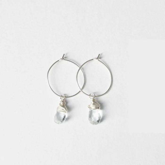 Aqua Quartz Mini-Hoop Earrings- Assorted
