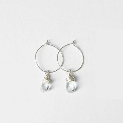 Aqua Quartz Mini-Hoop Earrings- Assorted