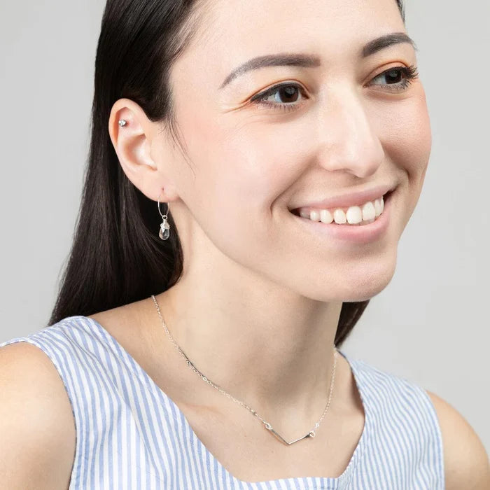 Aqua Quartz Mini-Hoop Earrings- Assorted