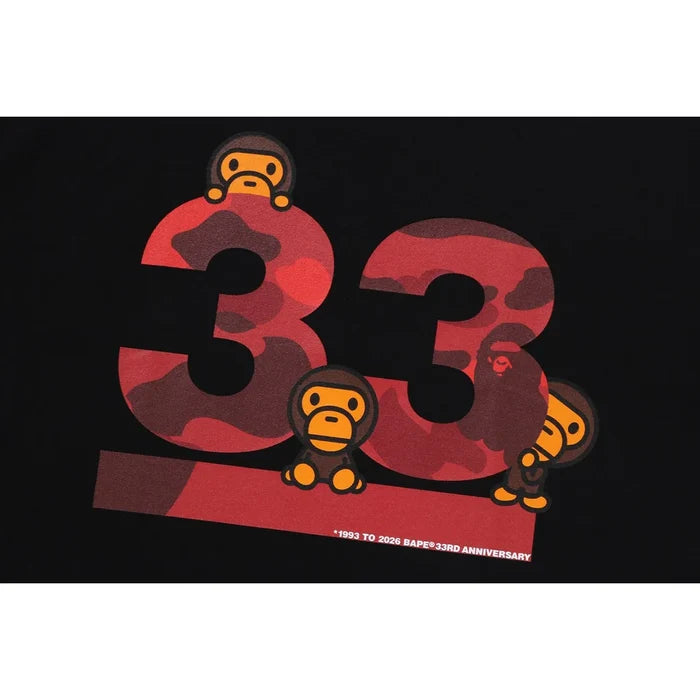 BAPE A BATHING APE 33RD ANNIV. BABY MILO TEE Black X Red