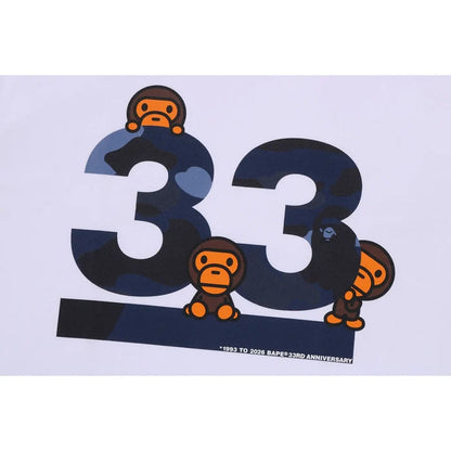 BAPE A BATHING APE 33RD ANNIV. BABY MILO TEE White X Navy