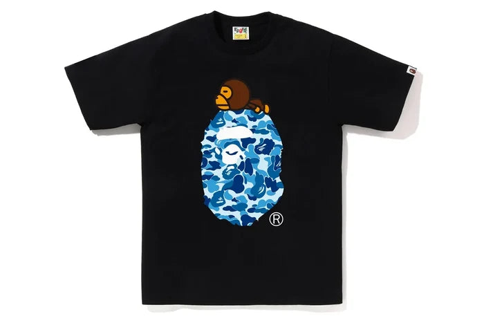 BAPE ABC CAMO MILO ON BIG APE TEE M BLACK X BLUE